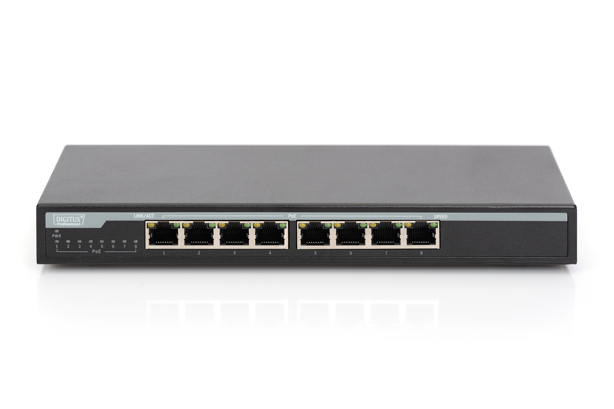 DIGITUS 8-Port Gigabit PoE Switch, Unmanaged, Ansicht 4