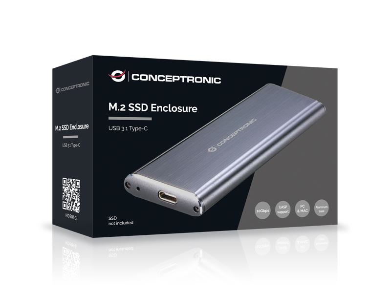 Conceptronic Speichergehäuse - M.2 - M.2 Card - USB 3.1 (Gen 2), Ansicht 4