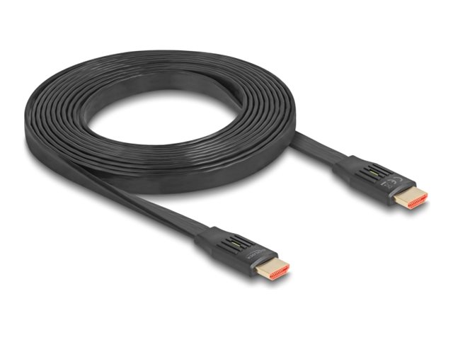 Delock Highspeed - HDMI-Kabel mit Ethernet - HDMI männlich zu HDMI männlich - 3 m - Schwarz - vergoldete Kontakte bis zu 48 Gbps Datentransferrate unterstützt 8K 60 Hz (7680 x 4320)