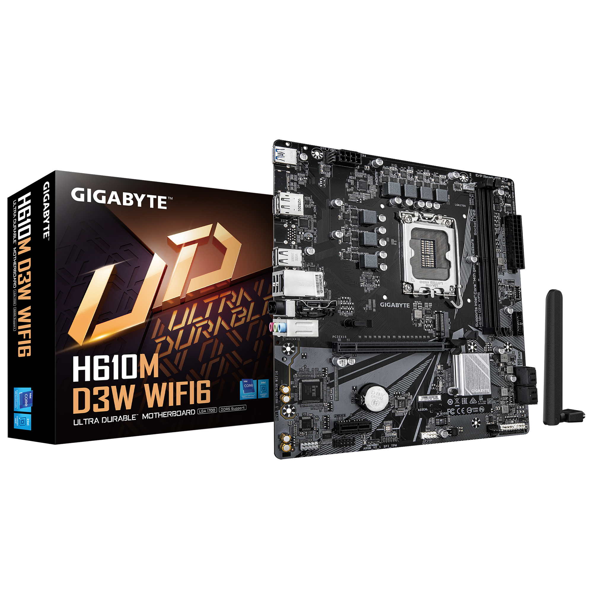 Gigabyte H610M D3W WF6 H610 S1700 mATX DDR5 - Mainboard - Intel Sockel 1700 (Core i), Ansicht 2