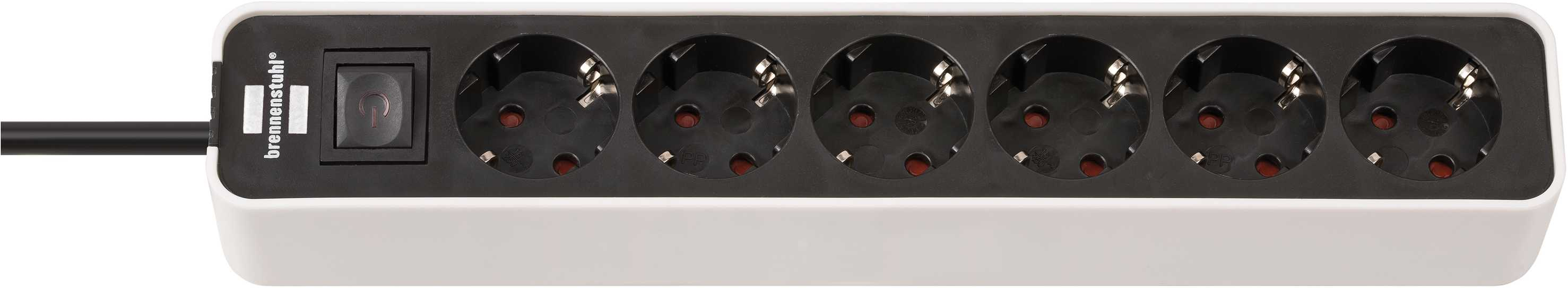 Brennenstuhl 1153260020 - 1,5 m - IP20 - Schwarz - Weiß - 6 AC-Ausgänge - 350 mm - 70 mm, Ansicht 2