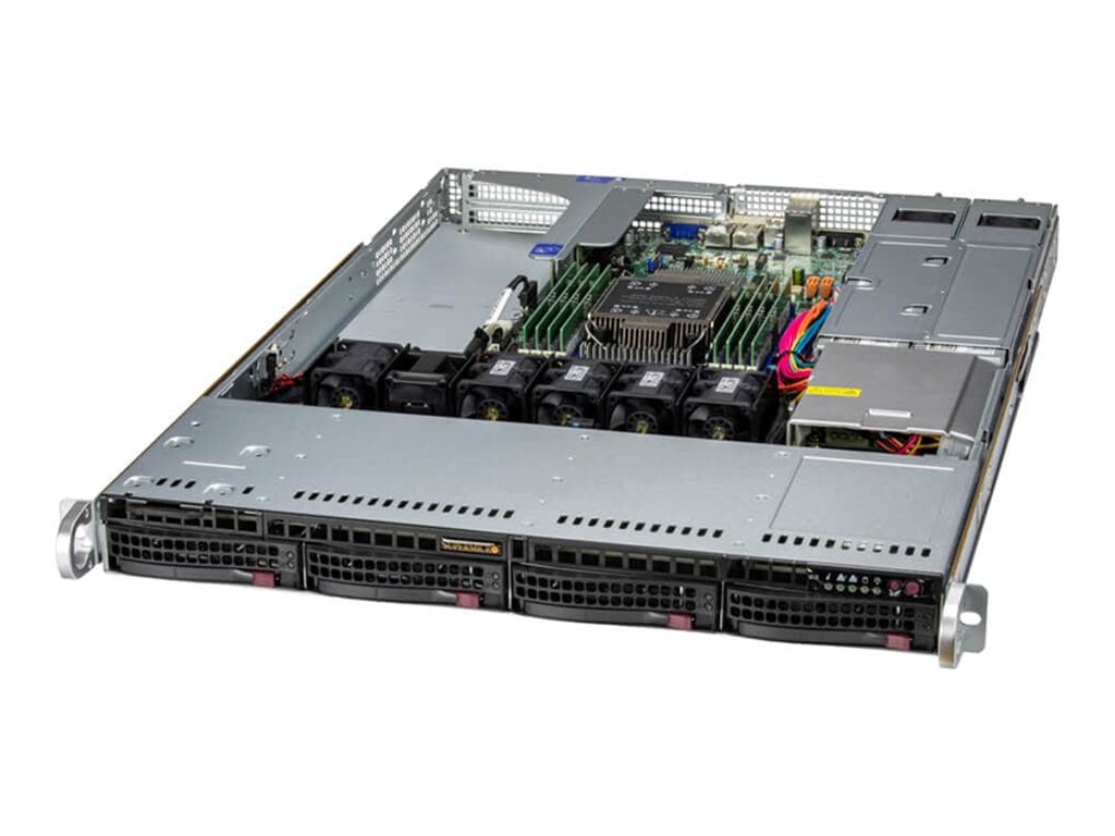Supermicro UP SuperServer 511E-WR-G1 - Server - Rack-Montage - 1U - 1-Weg - 1 x Xeon Silver 4510  2.4 GHz - RAM 64 GB - SATASAS - Hot-Swap 8.9 cm (3.5)