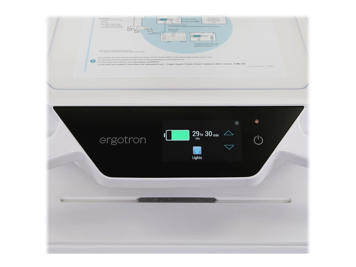 Ergotron CareFit Pro - Wagen - Electric Lift - für LCD-Display  PC-Ausrüstung - medizinisch - weiß Warm Gray - Bildschirmgröße: bis zu 686 cm (bis zu 27 Zoll)