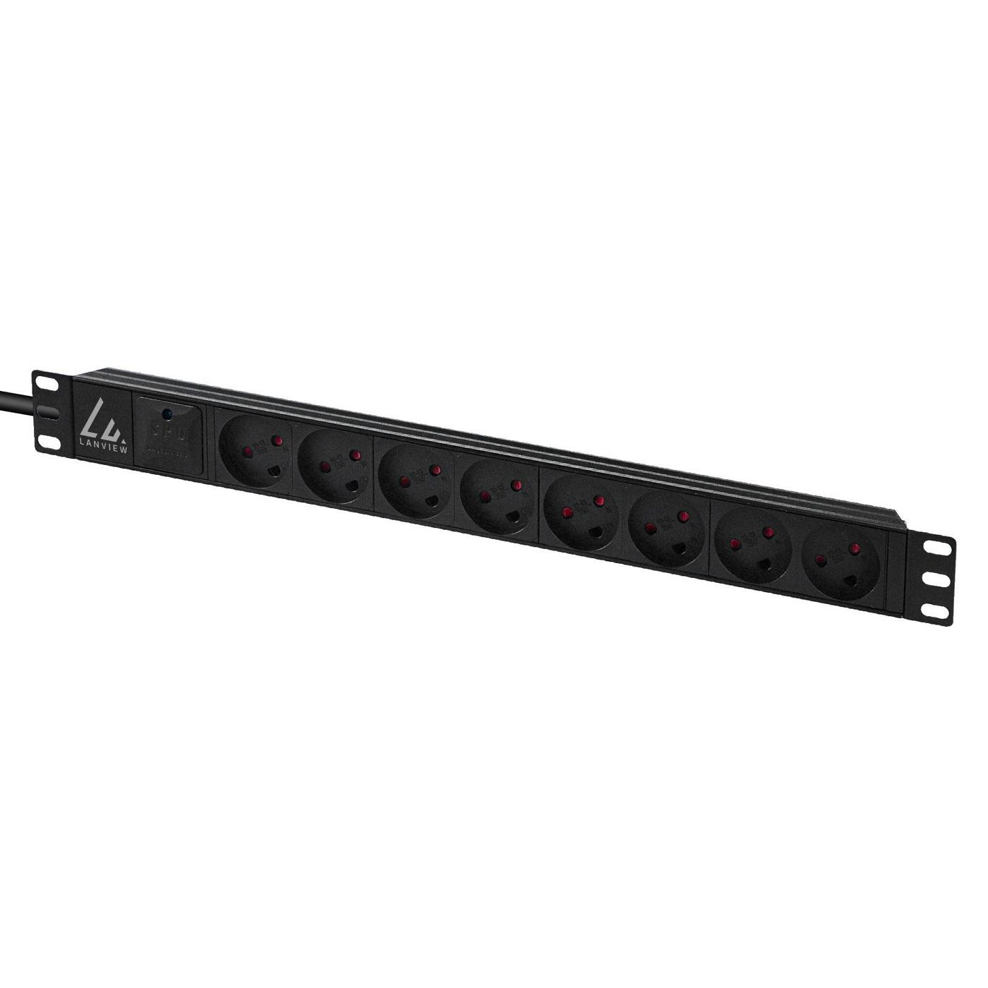 Lanview 19´` rack mount power strip 13A with 8 x type K, Ansicht 4