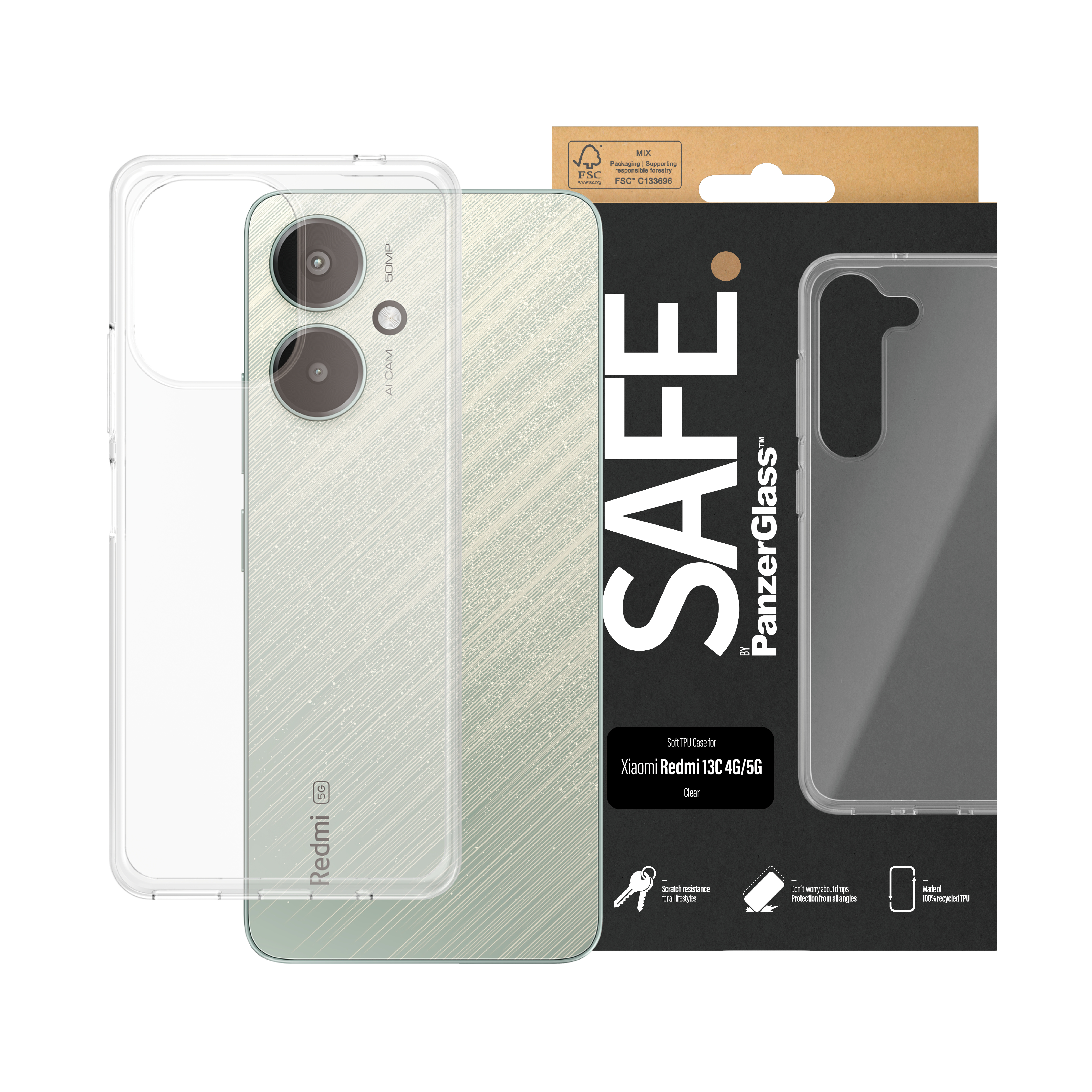 PanzerGlass SAFE. by PanzerGlass - Hintere Abdeckung für Mobiltelefon - Polyethylenterephthalat (PET), Ansicht 4