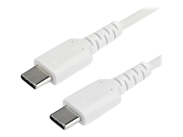 StarTech.com StarTech 2m USB-C Ladekabel - Langlebiges USB 2.0 Typ C zu USB C Datenübertragungs-/Schnellladekabel - TPE Mantel Aramidfaser M/M 60W Weiß - Samsung S10 S20 iPad Pro MS Surface (RUSB2AC2MW)