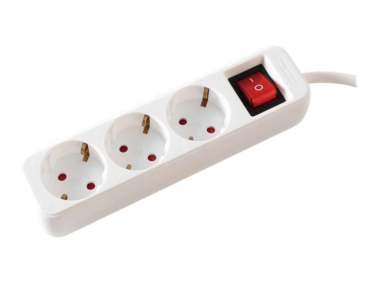 VALUE Steckdosenleiste - Wechselstrom 250 V - 3600 Watt - Eingabe, Eingang CEE 7/4 - Ausgangsanschlüsse: 3 (3 x CEE 7/4)