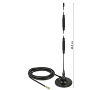 Delock LTE Antenne SMA Stecker 7 dBi starr omnidirektional mit magnetischem Standfuß und Anschlusskabel RG-58 3 m outdoor schwarz