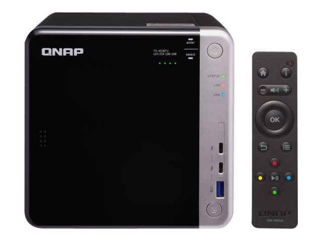 QNAP TS-453BT3 - NAS-Server - 4 Schächte - SATA 6Gb/s - RAID 0, 1, 5, 6, 10, JBOD, 5 Hot Spare - RAM 8 GB - Gigabit Ethernet / 10 Gigabit Ethernet / Thunderbolt 3 - iSCSI Support