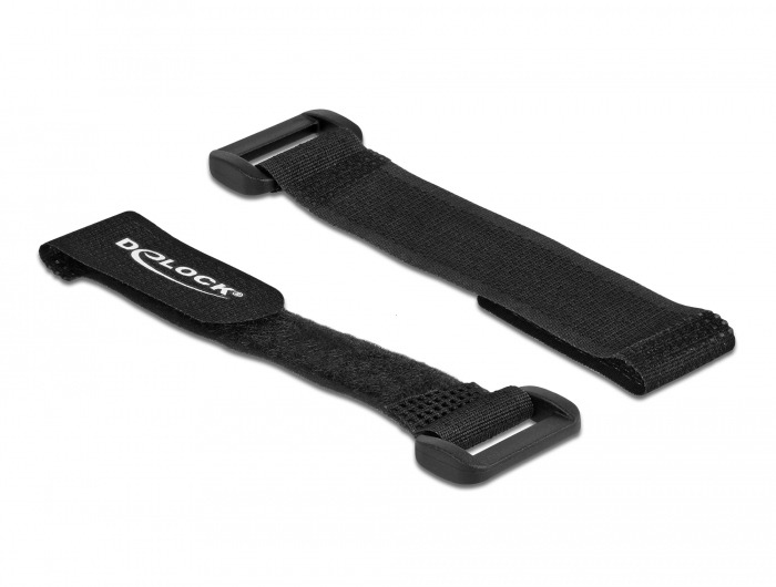 Delock Klettverschluss-Cinchkabelbinder - 28 cm - Schwarz (Packung mit 3), Ansicht 3
