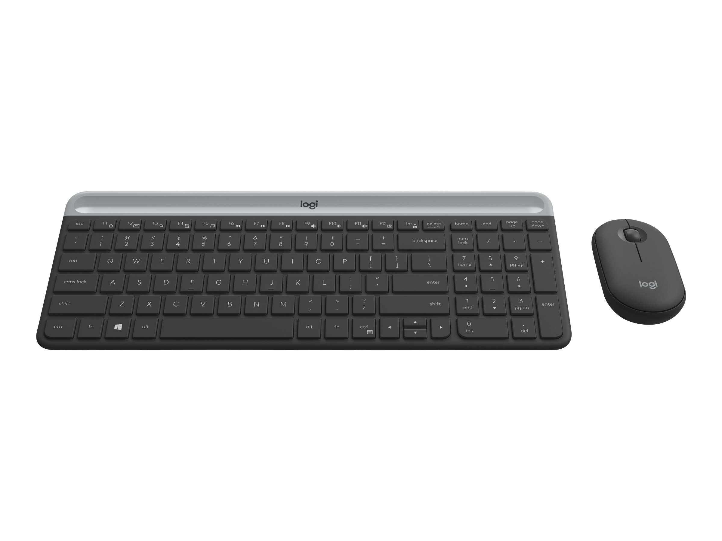 Logitech Slim Wireless Combo MK470 - Tastatur-und-Maus-Set - kabellos - 2.4 GHz - Kroatisch - Off-White