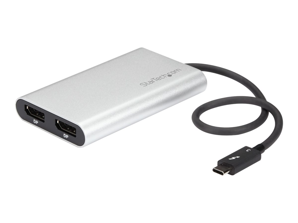 StarTech.com Thunderbolt 3 zu Dual DisplayPort Adapter - 4K 60Hz - Mac und Windows kompatibel - Thunderbolt 3 Adapter - USB C Adapter - USBDisplayPort-Adapter - USB-C (M)