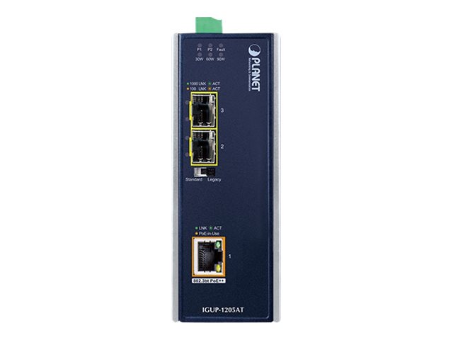Planet IGUP-1205AT - Medienkonverter - 1GbE - 10Base-T 100Base-TX 1000Base-T 1000Base-X 100Base-X - 2 x SFP (mini-GBIC)