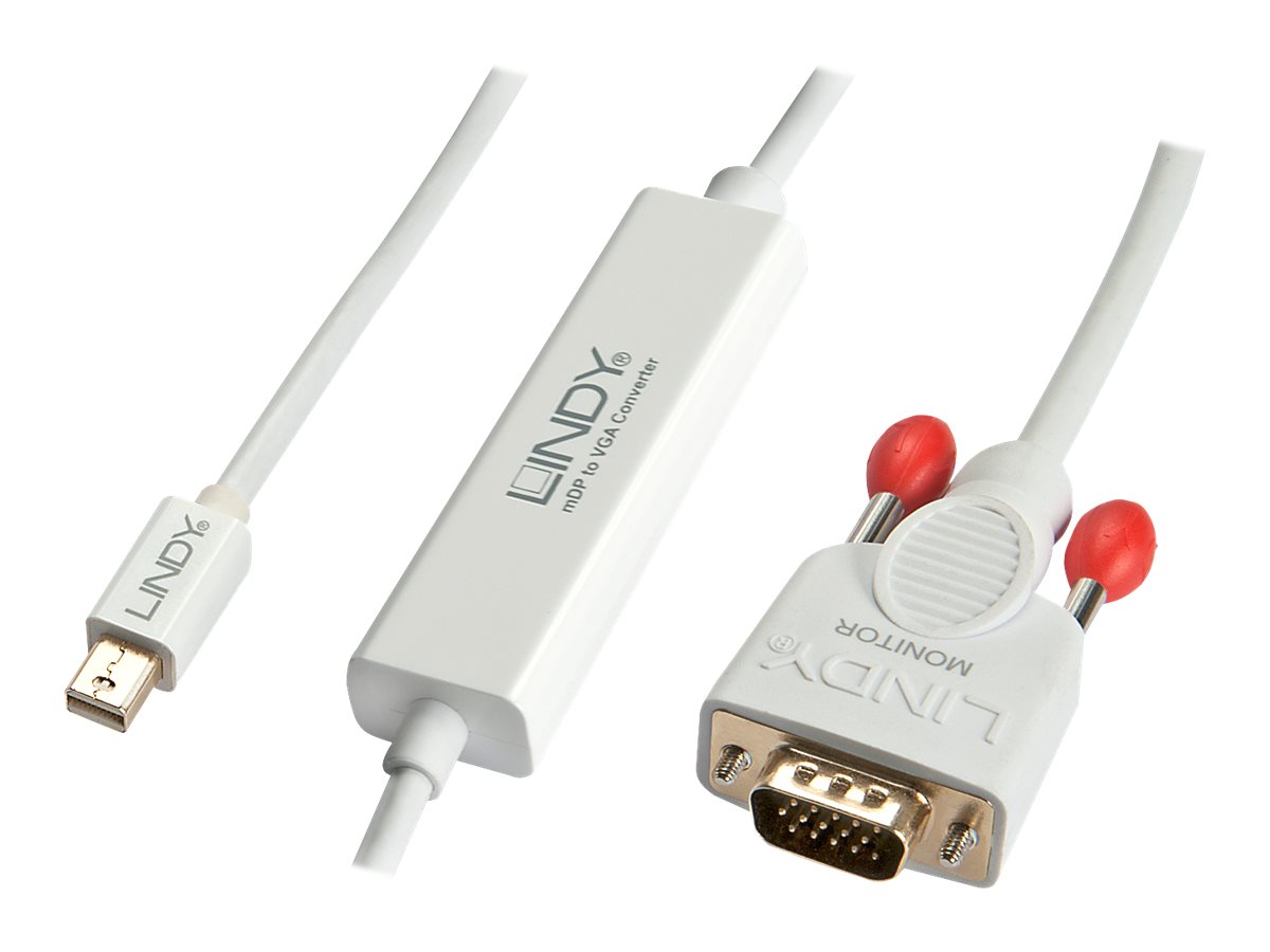 Lindy - Videokabel - Mini DisplayPort (M) zu HD-15 (VGA) (M) - 3 m - aktiv - weiß