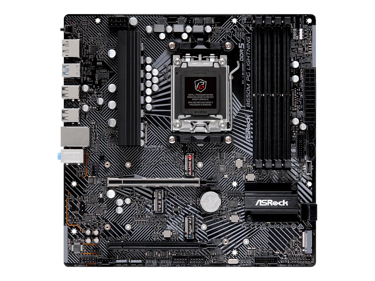 ASRock B650M PG Lightning - Motherboard - micro ATX - Socket AM5 - AMD B650 Chipsatz - USB 3.2 Gen 1, USB 3.2 Gen 2, USB