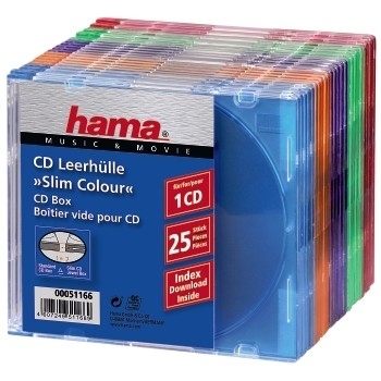Hama Slim Jewel Case für Speicher-CD - Kapazität: 1 CD - durchsichtig blau, durchsichtig grün... (Packung mit 25), Ansicht 3