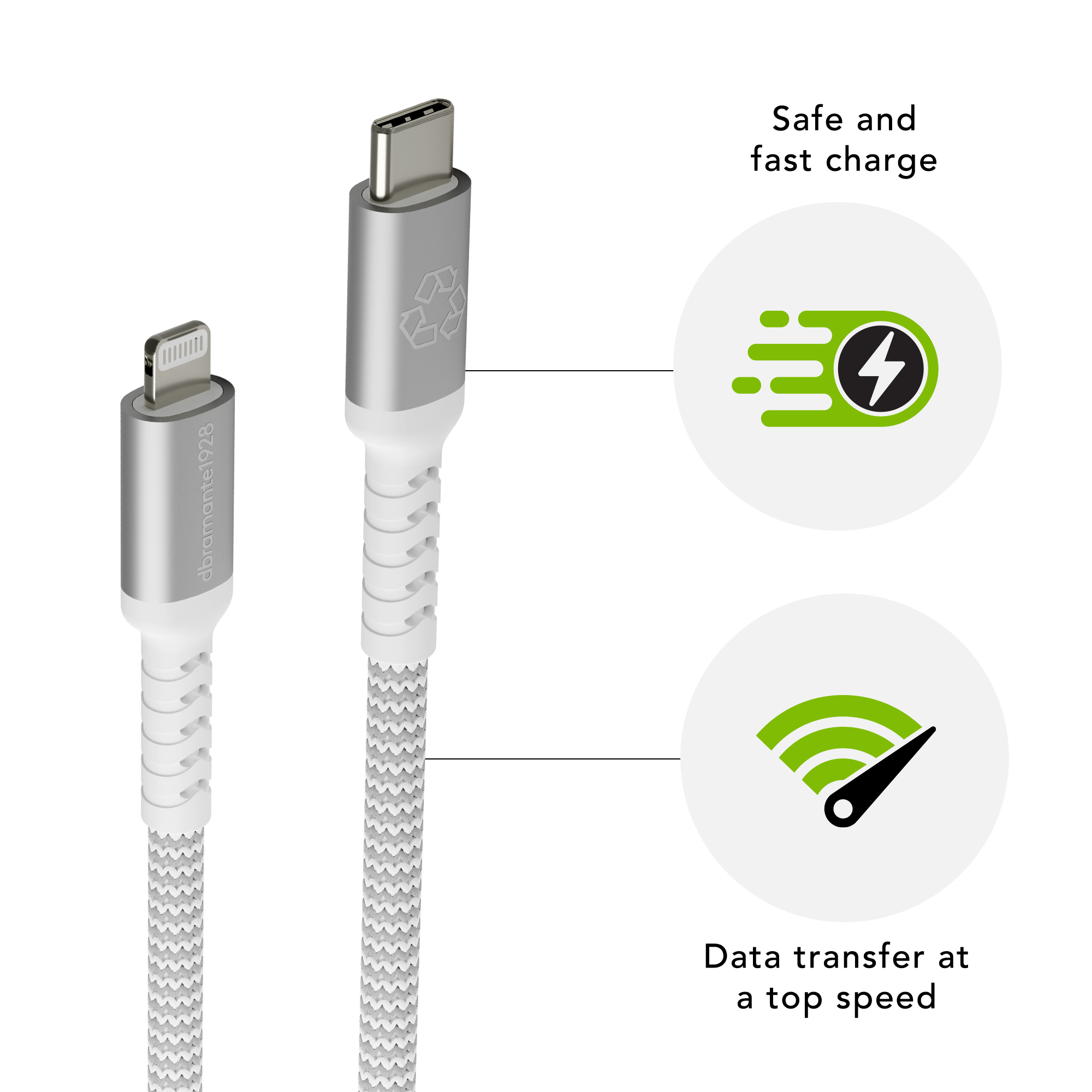 dbramante1928 re-charge - Lightning-Kabel - 24 pin USB-C männlich zu Lightning männlich, Ansicht 4