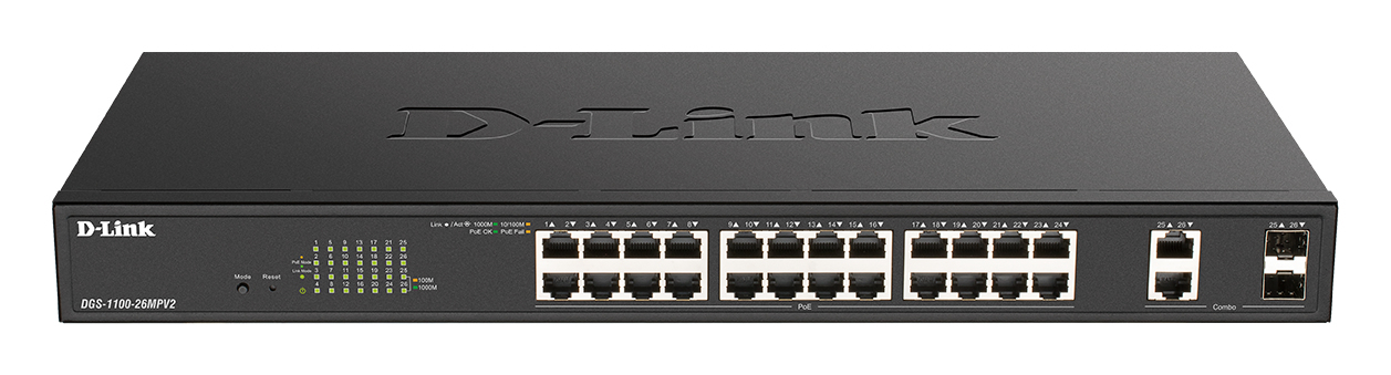 D-Link DGS 1100-26MPV2 - Switch - Smart - 24 x 10/100/1000 (PoE), Ansicht 2
