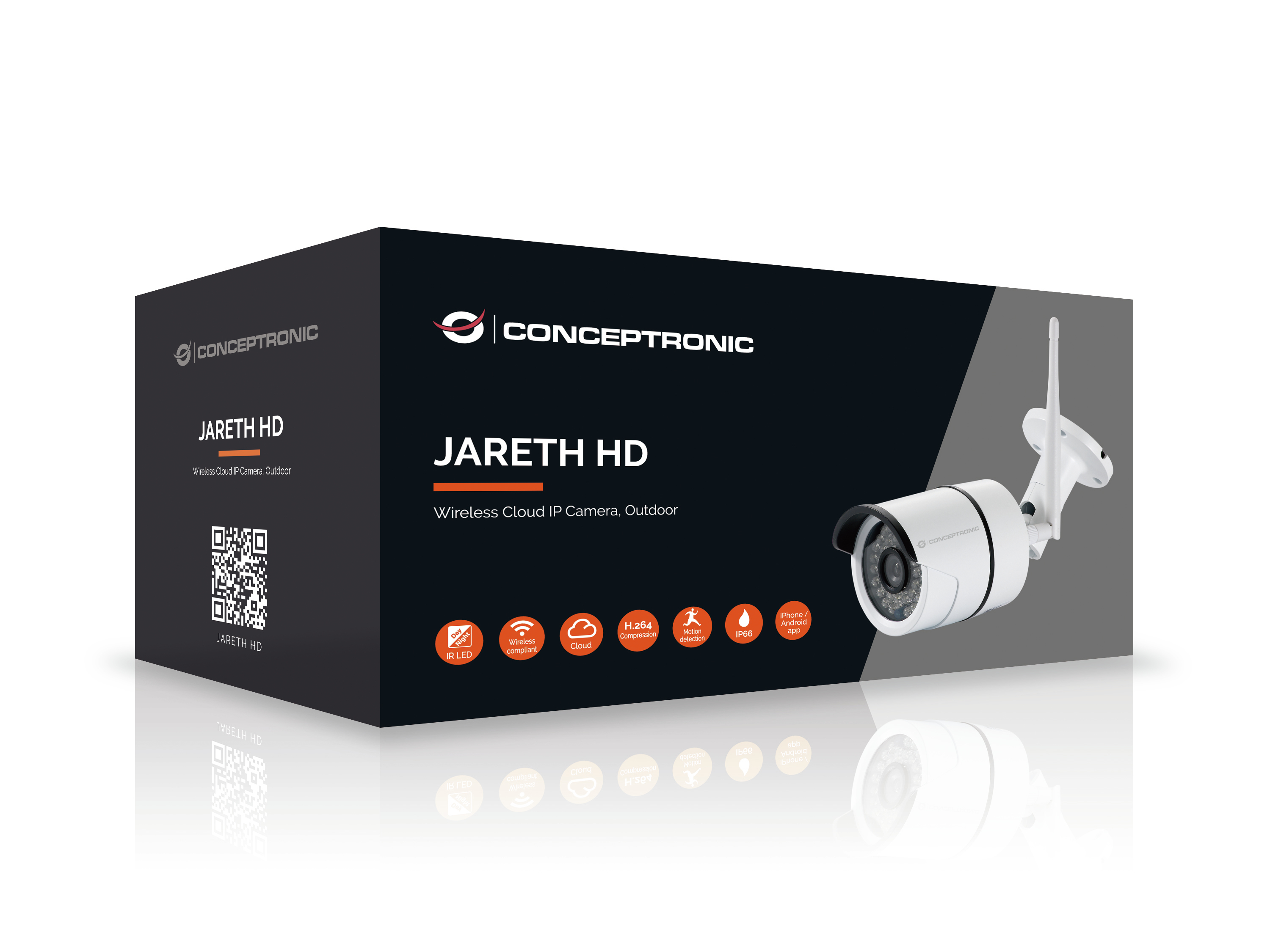 Conceptronic JARETH HD Wireless Cloud IP Camera - Netzwerk-Überwachungskamera - Außenbereich - wetterfest - Farbe, Ansicht 2