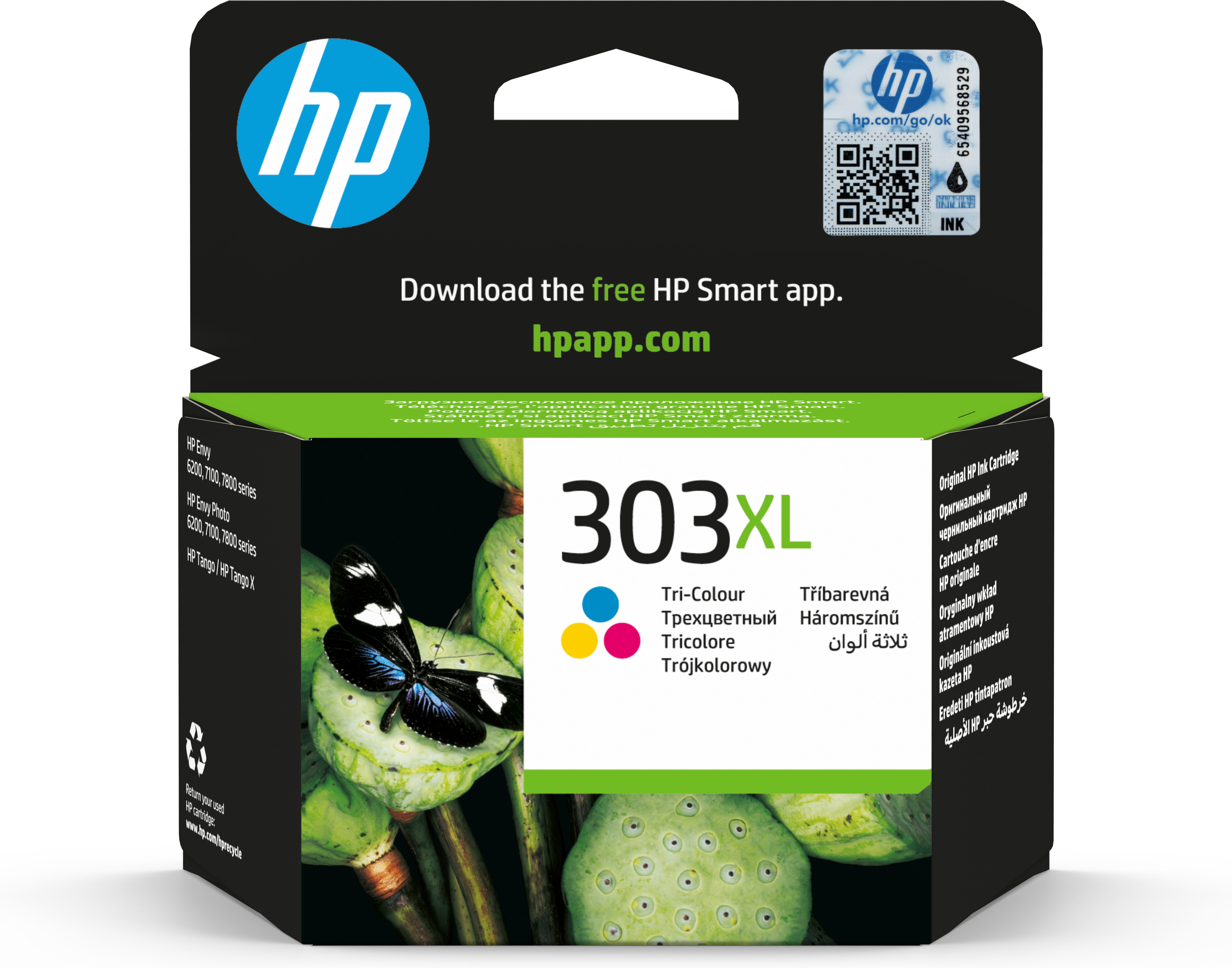 HP 303XL Cyan/Magenta/Gelb Original Druckerpatrone mit hoher Reichweite, Hohe (XL-) Ausbeute, Cyan, Magenta, Gelb, Tinte auf Farbstoffbasis, 1 Stück(e), 415 Seiten