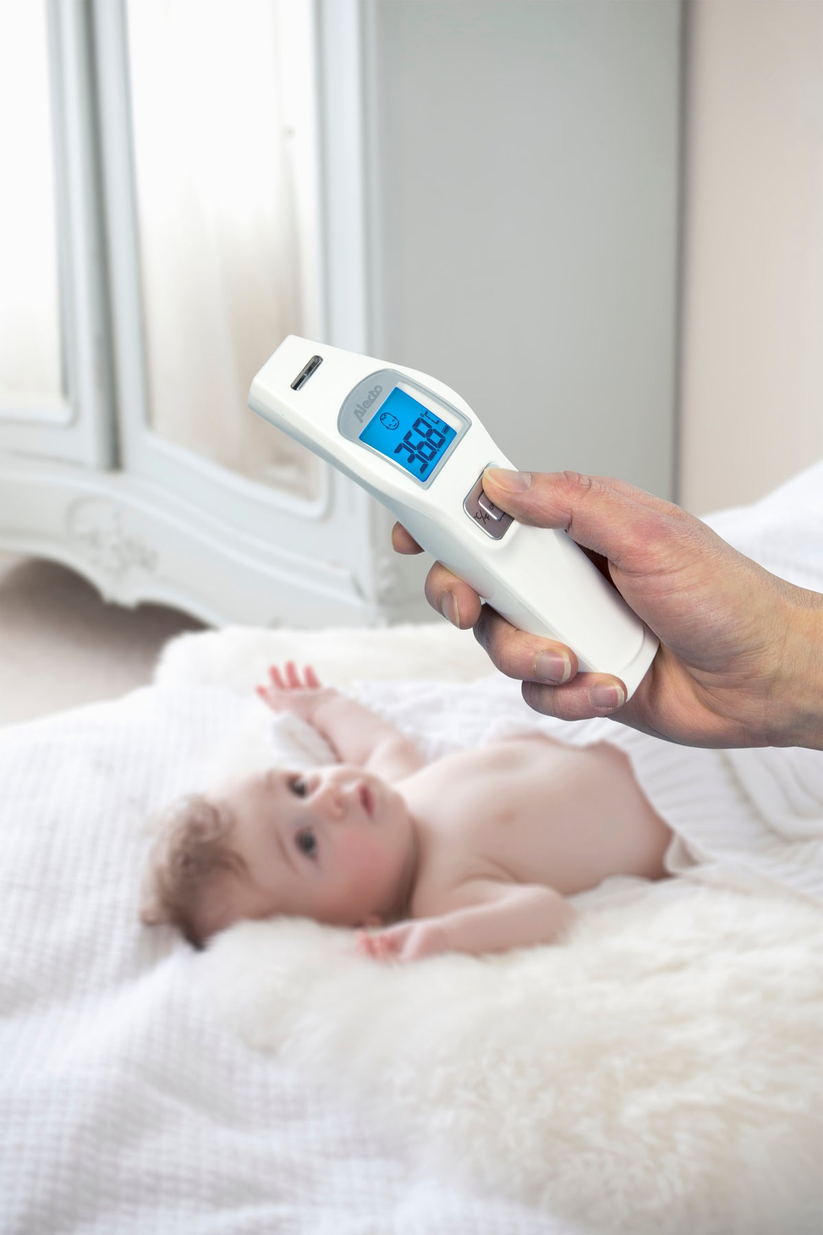 Alecto BC-37 Stirnthermometer Infrarot weiß, Ansicht 3