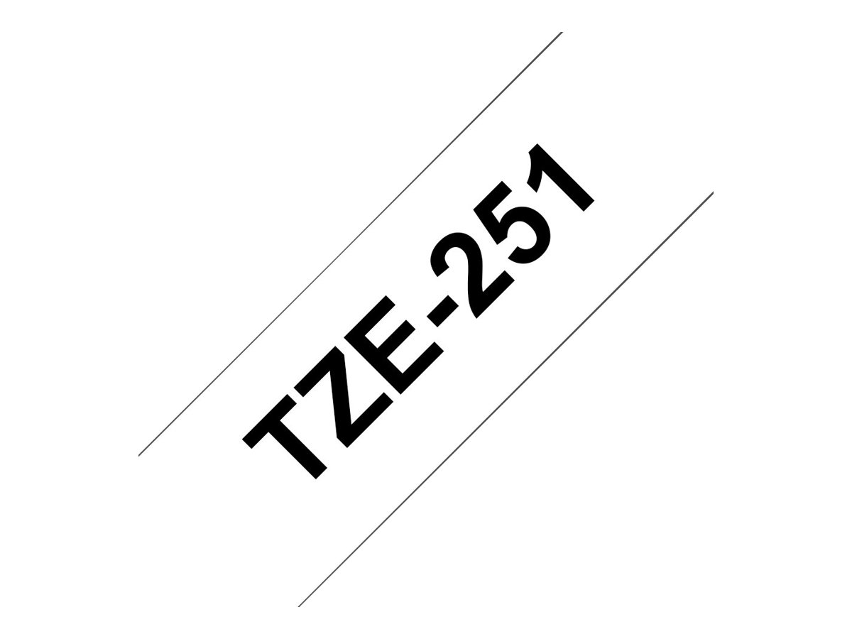 Brother TZe-251 - Standard-Klebstoff - Schwarz auf Weiß - Rolle (2,4 cm x 8 m), Ansicht 3