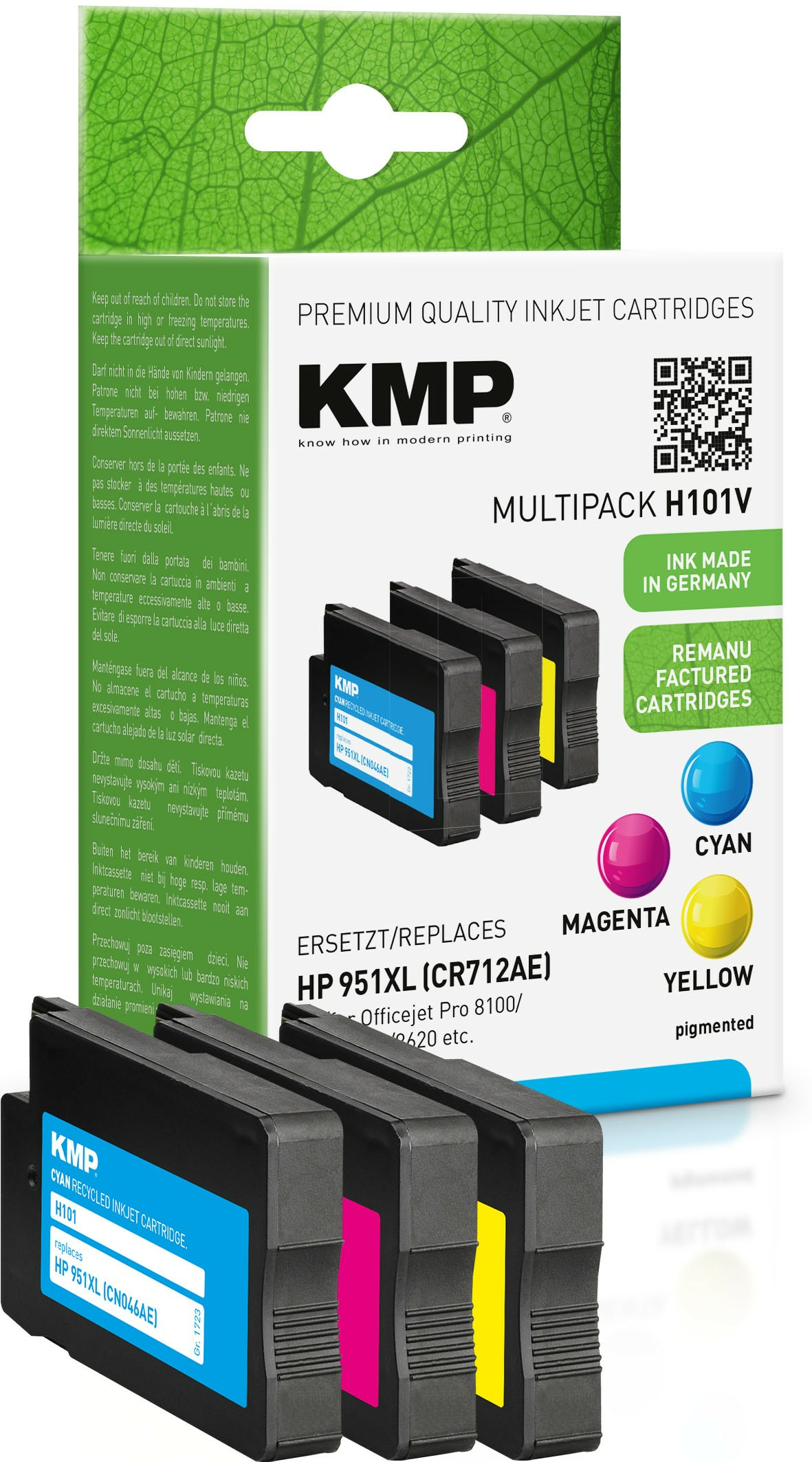 KMP MULTIPACK H101V - 3er-Pack - Gelb, Cyan, Magenta - kompatibel - Tintenpatrone, Ansicht 3