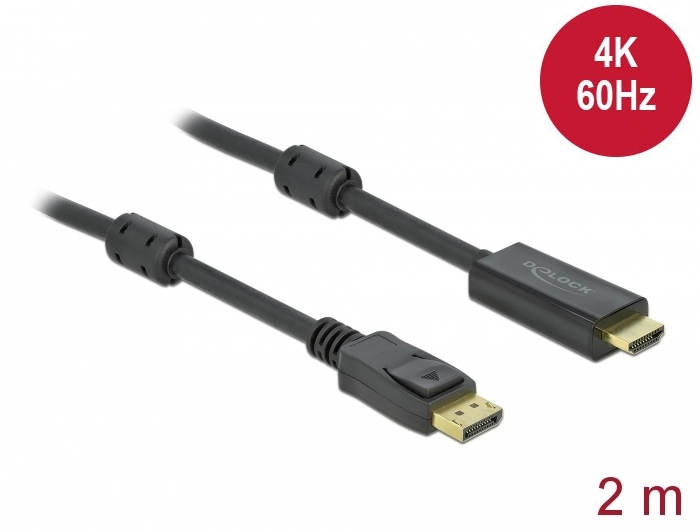 Delock Adapterkabel - DisplayPort männlich Verriegelung zu HDMI männlich, Ansicht 2