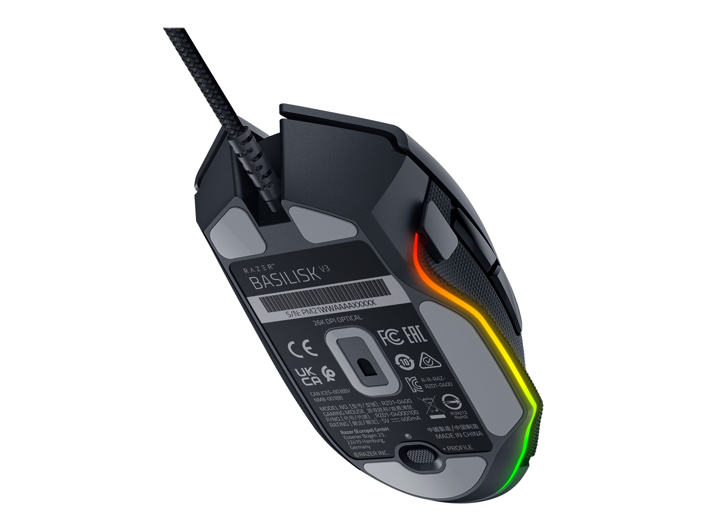 Razer Basilisk V3 - Maus - ergonomisch - Für Rechtshänder, Ansicht 5