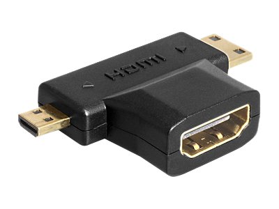 Delock HDMI Splitter - HDMI weiblich zu 19 pin mini HDMI Type C 19 pin micro HDMI Type D männlich