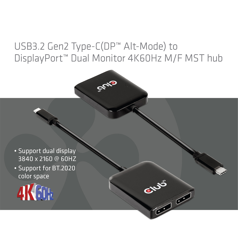 Club 3D Videoadapter - 24 pin USB-C männlich zu DisplayPort weiblich, Ansicht 3