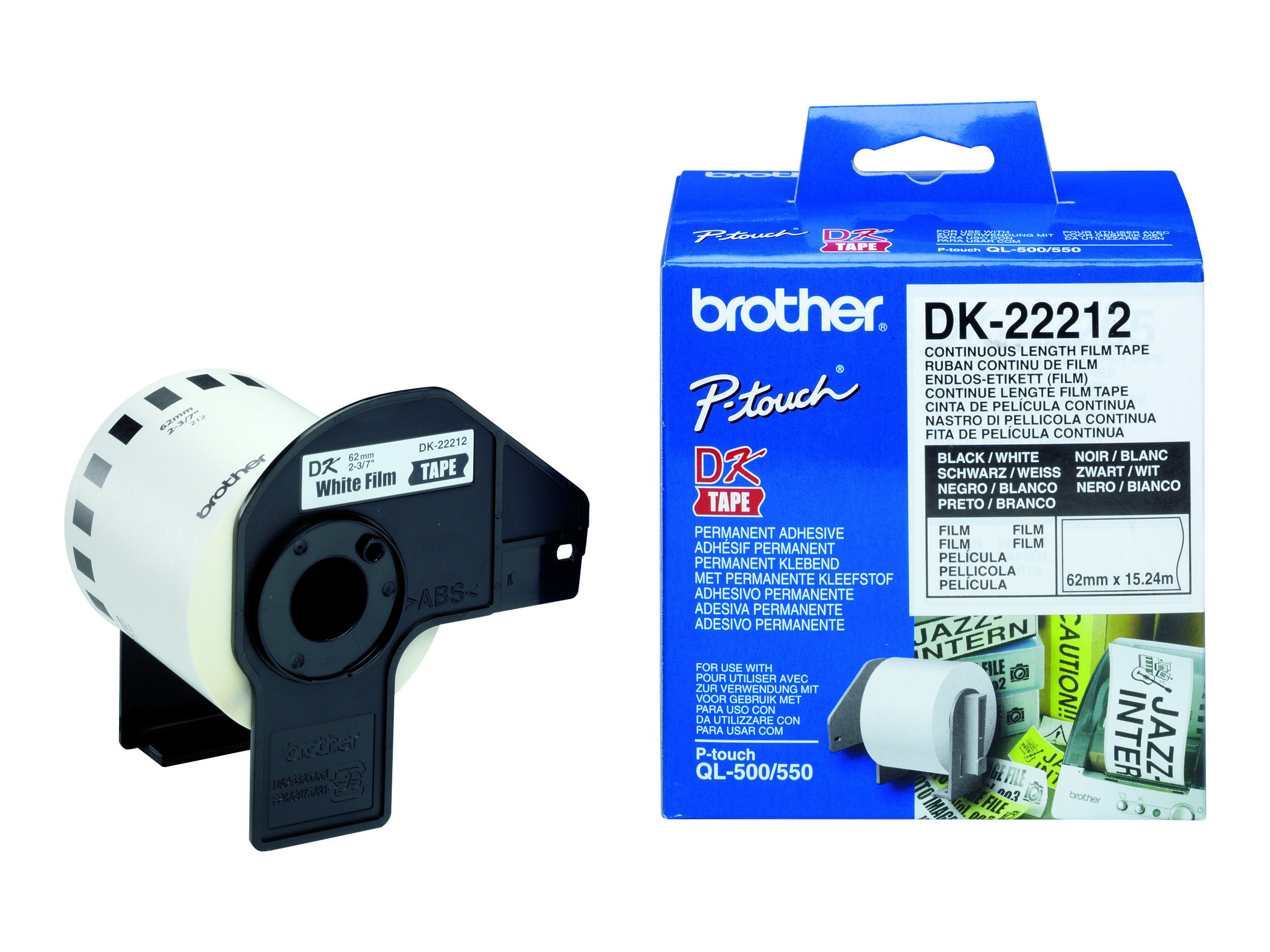 Brother DK-22212 - Permanenter Klebstoff - weiß - Rolle (6,2 cm x 15,2 m)