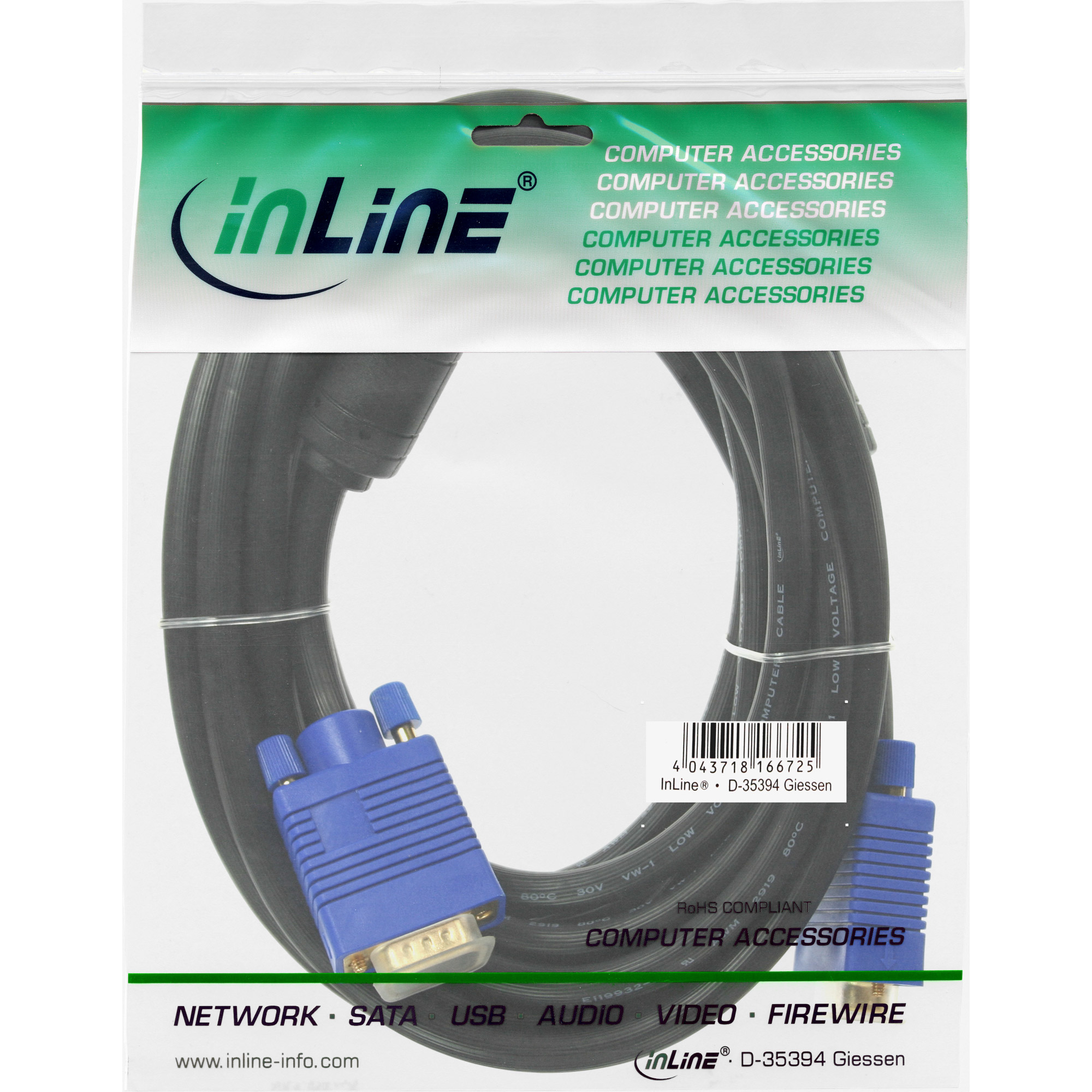 InLine S-VGA Kabel Premium - 15pol HD Stecker / Stecker - schwarz - 15m, Ansicht 4