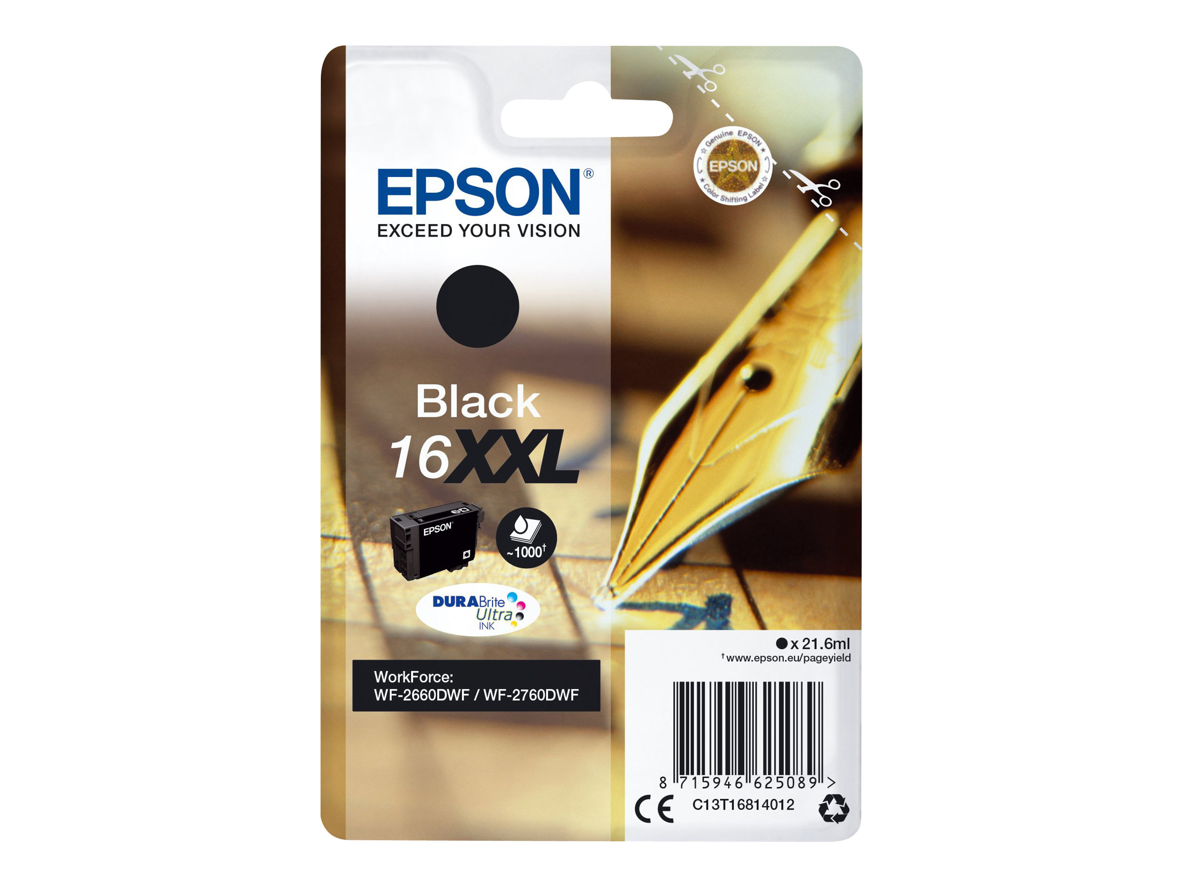 Epson 16XXL - 21.6 ml - XL - Schwarz - original