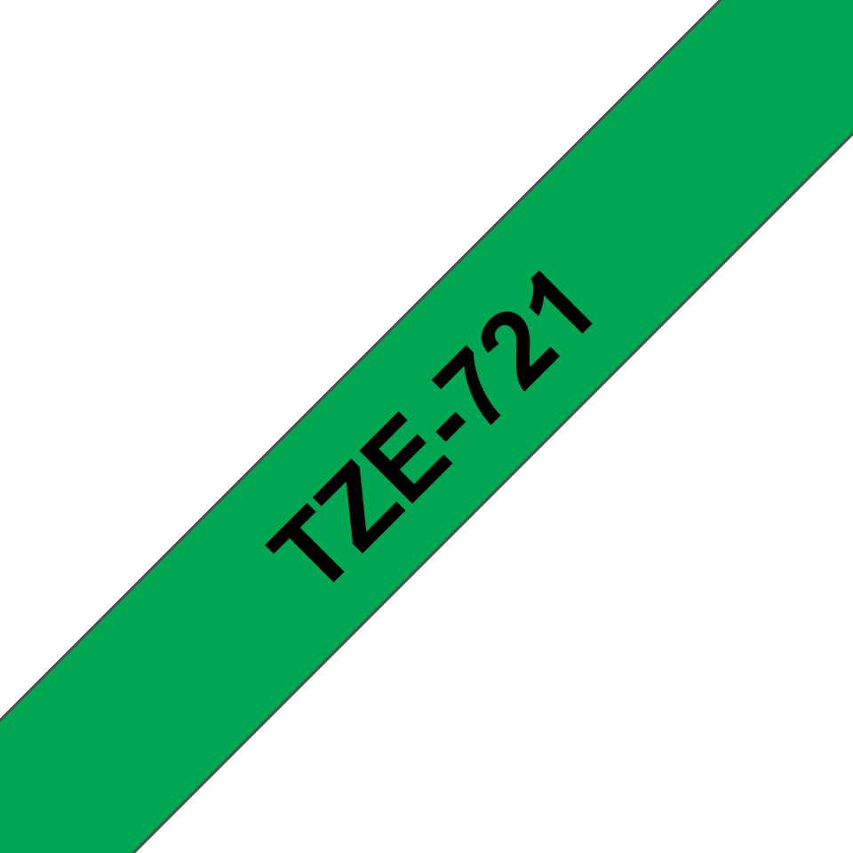 Brother TZe-721 - Schwarz auf Grün - Rolle (0,9 cm x 8 m), Ansicht 2