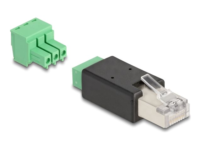 Delock Netzwerkanschluss - RJ-45 (W) zu 3-poliger Anschlussblock abnehmbar