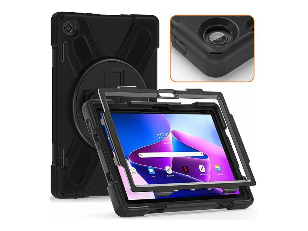 eSTUFF AUSTIN - Hintere Abdeckung für Tablet - Silikon, Polycarbonat - Schwarz - 10.1 - für Lenovo Tab M10 (3rd Gen), Ansicht 3