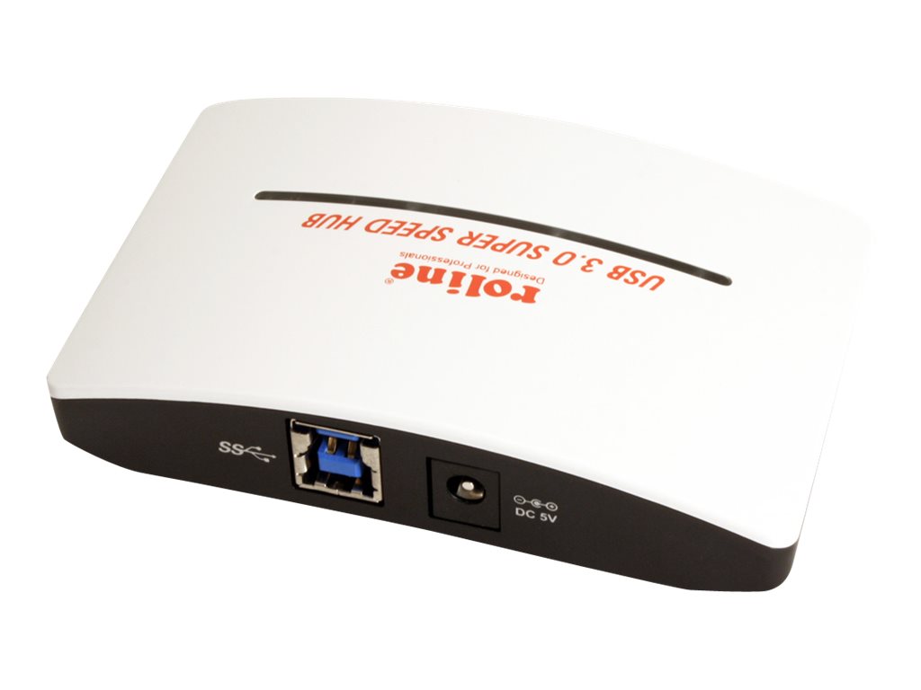ROLINE USB 3.0 Hub Black and White - Hub - 4 x SuperSpeed USB 3.0, Ansicht 4
