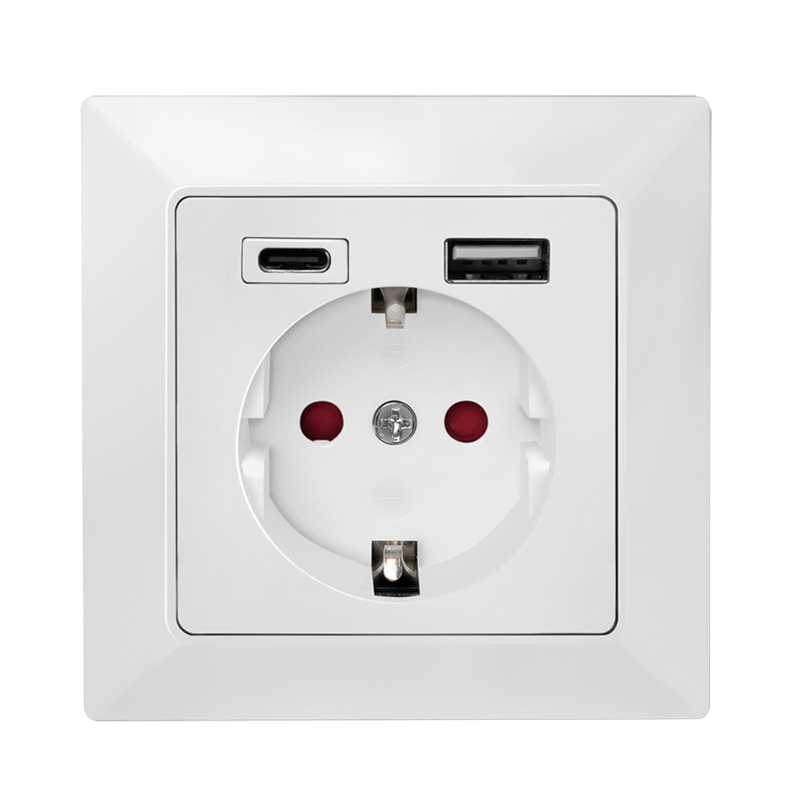 LogiLink Unterputz-Steckdose 1x CEE 7/3 USB-A USB-C, Ansicht 2