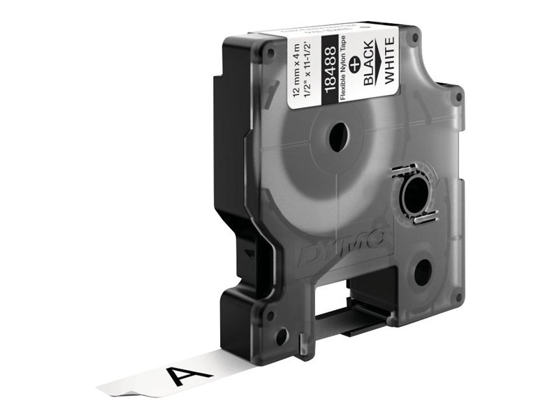 Dymo IND - Nylon - Klebstoff - Schwarz auf Weiß - Rolle (1,2 cm x 4 m), Ansicht 4