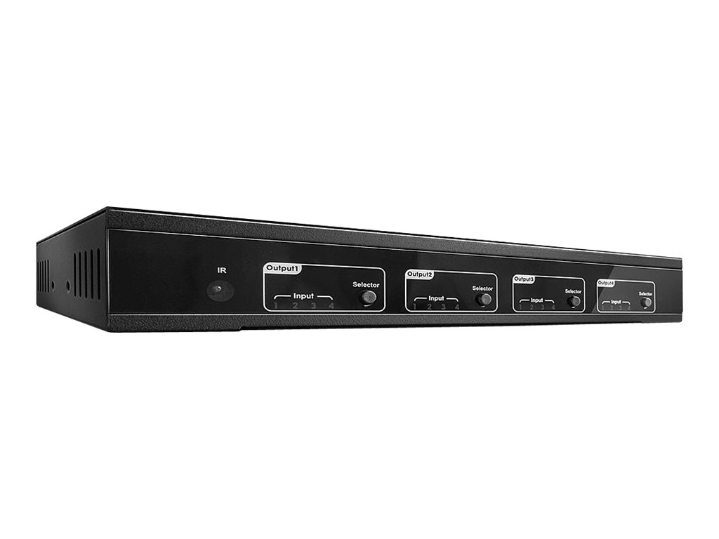 Lindy 4x4 HDMI 2.0 18G Matrix Switch Pro - Video/Audio-Schalter - Desktop, an Rack montierbar