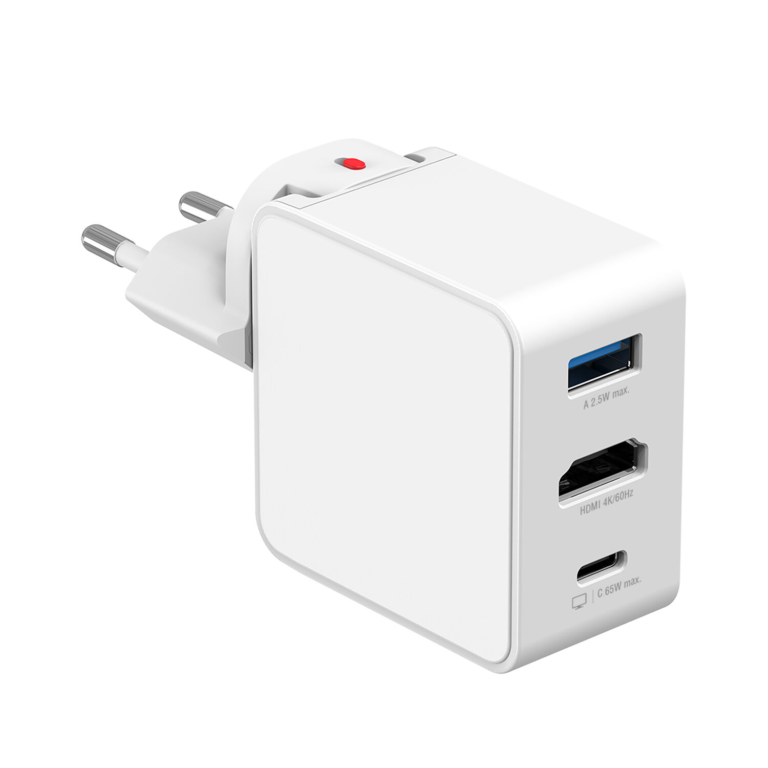 4smarts Netzladegerät GaN Flex HDMI 65W weiß, Ansicht 3
