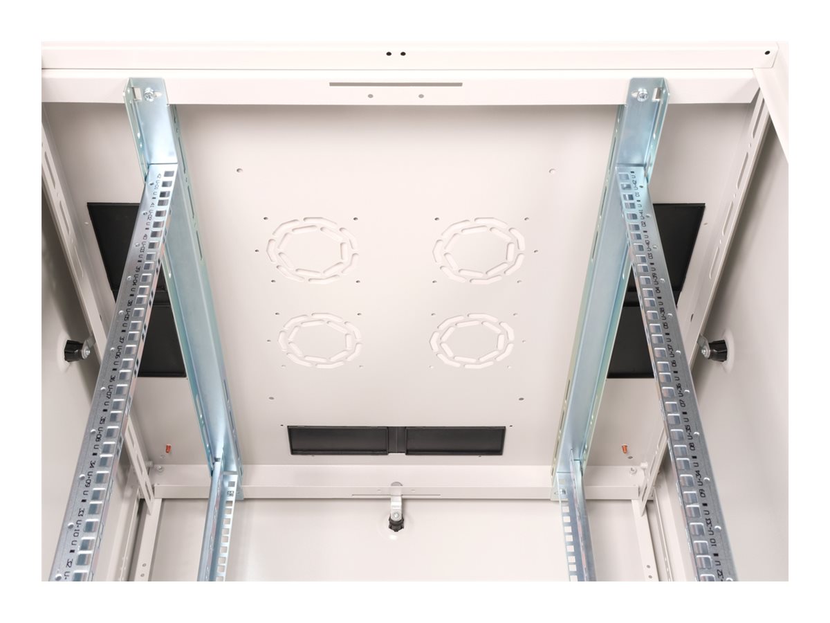 ROLINE 19 Zoll Netzwerkschrank Basic 42 800x800 BxT Glastür grau, Ansicht 3