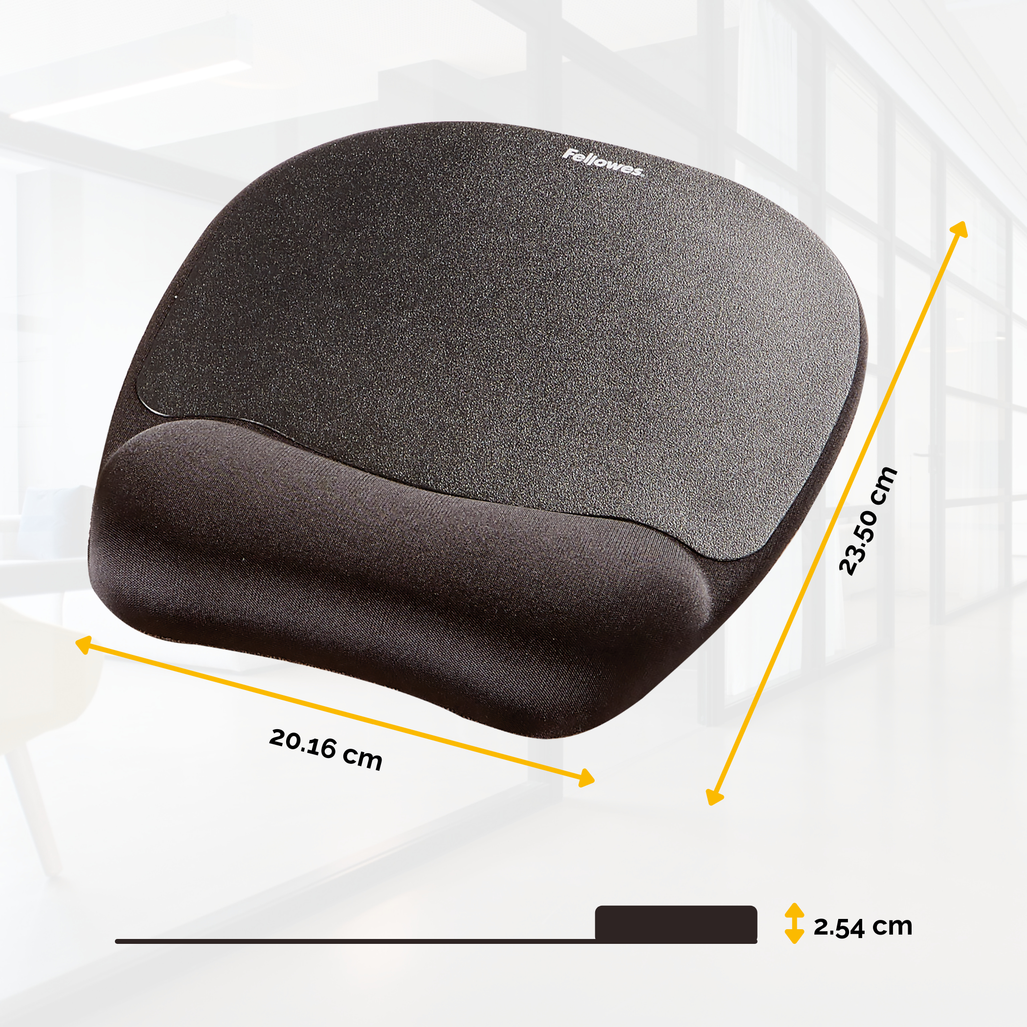 Fellowes Memory Foam - Mauspad mit Handgelenkpolsterkissen - Schwarz, Ansicht 4