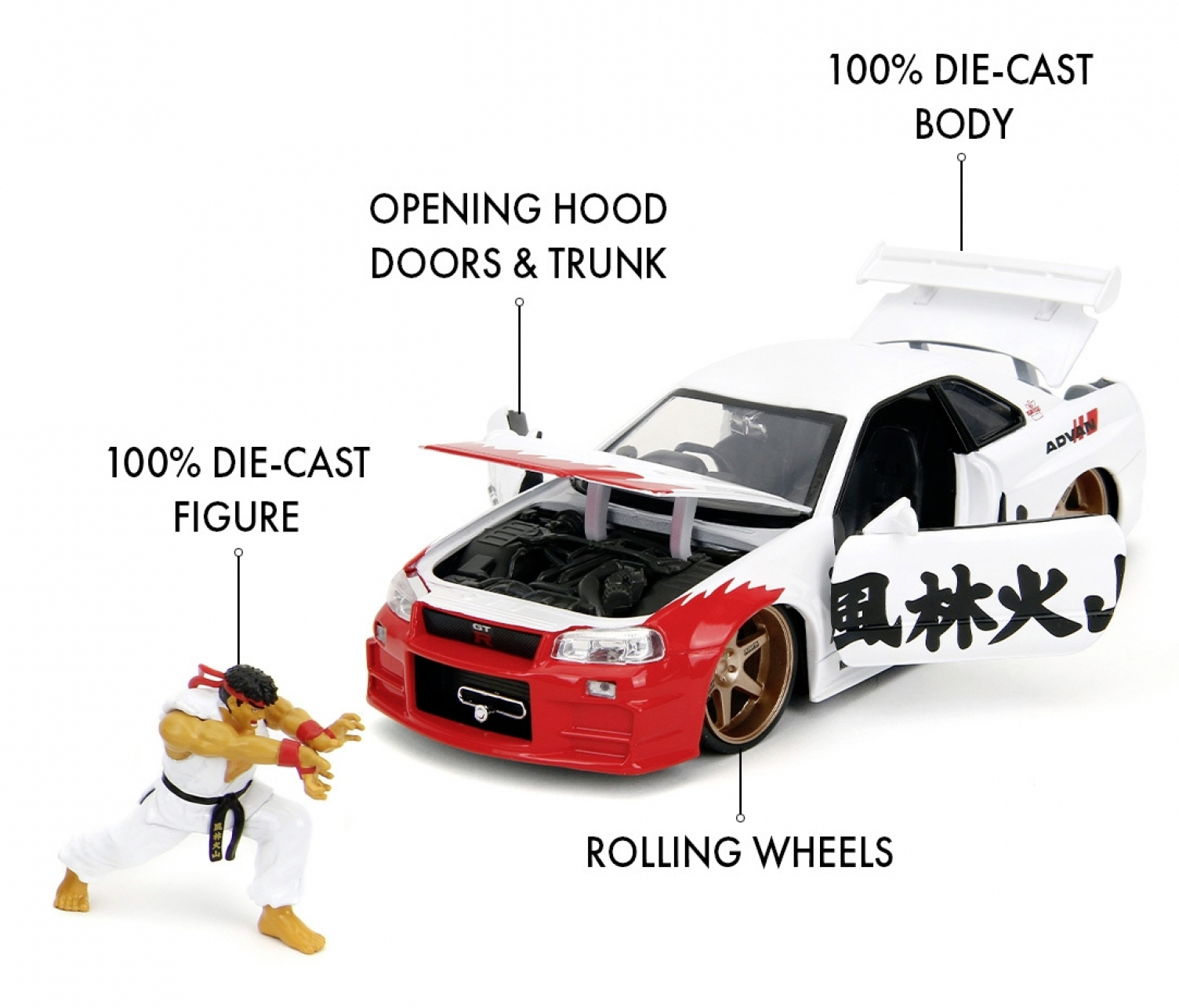 Jada Toys Street Fighter Ryu 1 24 Nissan Skyline GTR 253255071, Ansicht 2