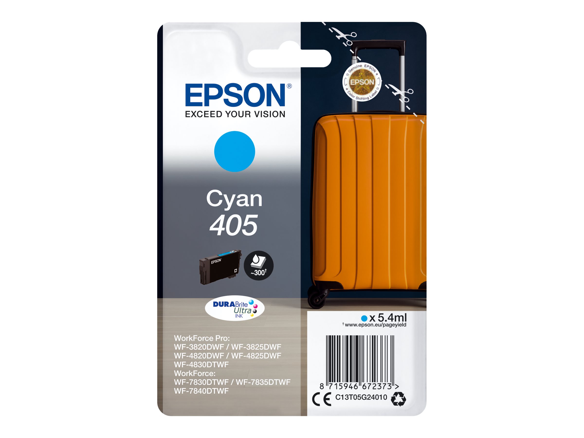 Epson 405 - 5.4 ml - Cyan - original - Blister mit RF- / aktustischem Alarmsignal - Tintenpatrone