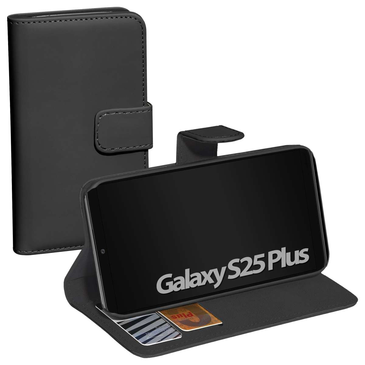 PEDEA Book Cover Classic für Samsung Galaxy S25+ 5G schwarz, Ansicht 4