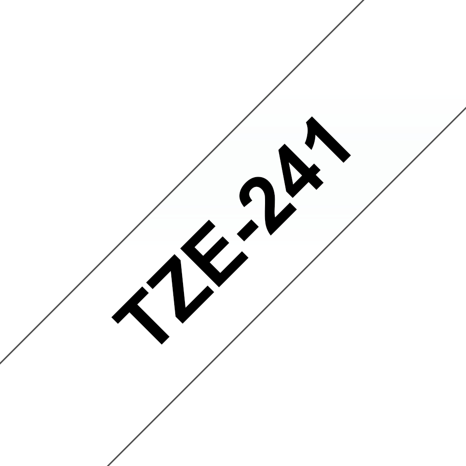Brother TZe-241 - Standard-Klebstoff - Schwarz auf Weiß - Rolle (1,8 cm x 8 m), Ansicht 2