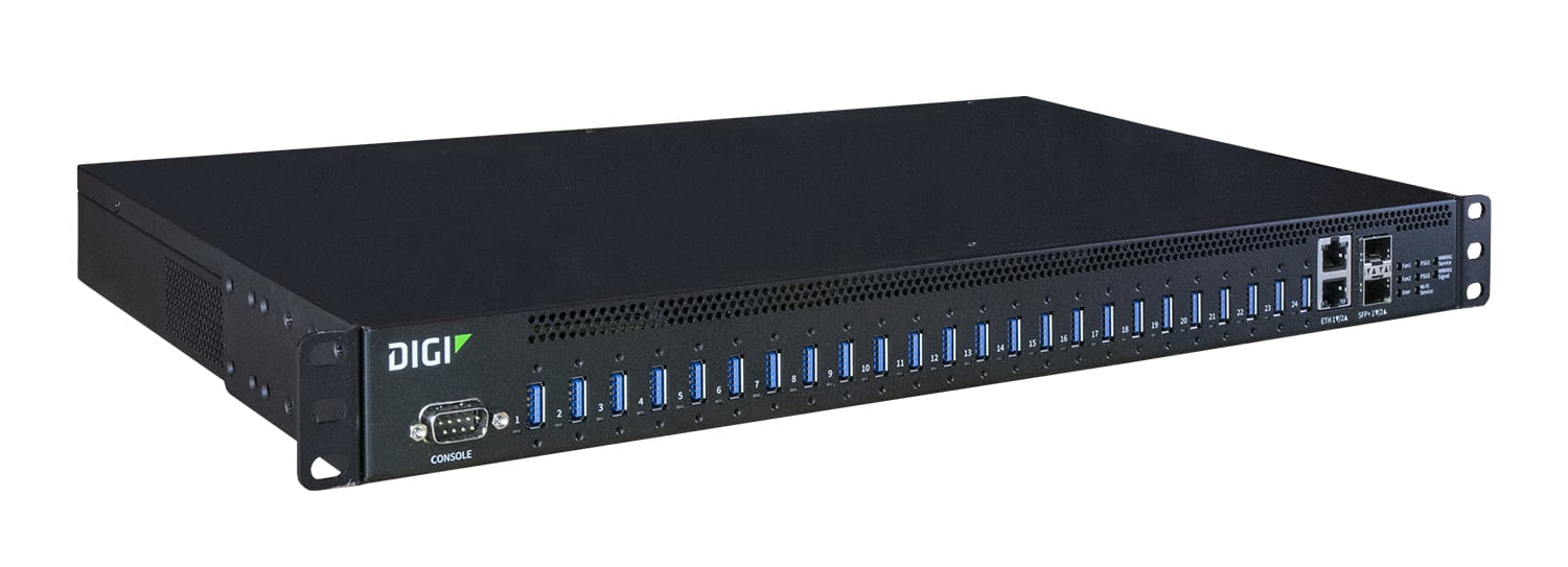 Digi International Digi AnywhereUSB 24 Plus - Hub - managed - 24 x USB 3.1 Gen 1 + 2 x 1 Gigabit / 10 Gigabit SFP+, Ansicht 4