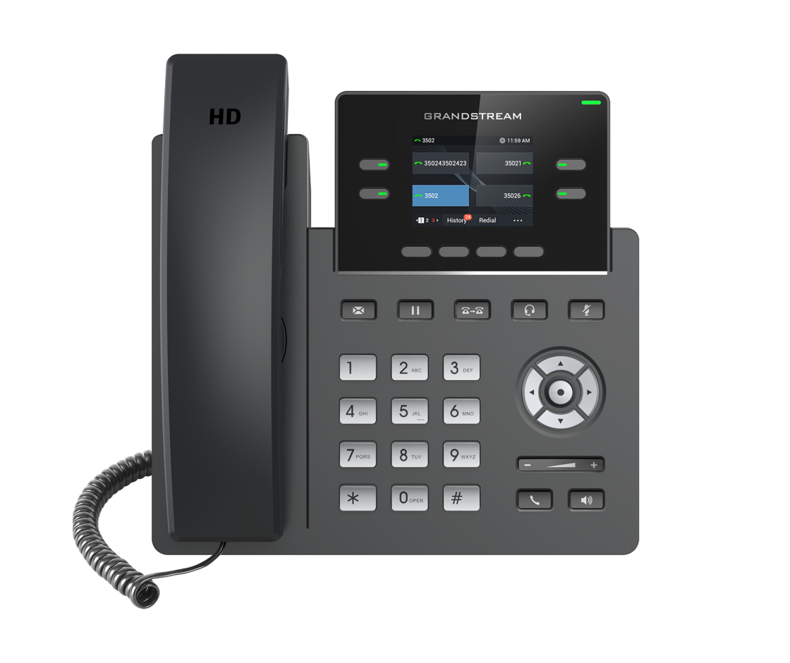 Grandstream GRP2612 - VoIP-Telefon mit Rufnummernanzeige/Anklopffunktion, Ansicht 4